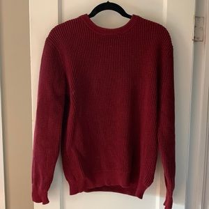 J.Crew burgundy waffle knit sweater. Barely worn. No rips/stains.